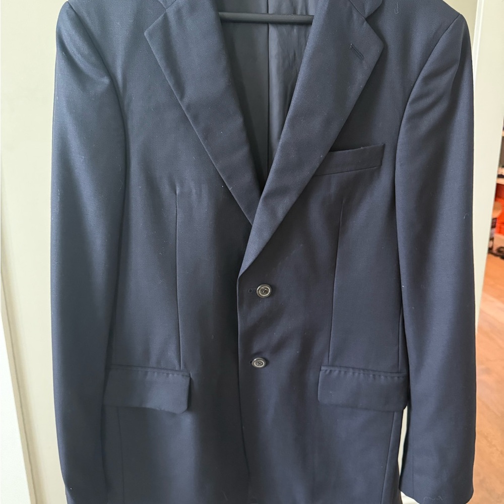 Carolina Herrera Blue Sport Coat with Notched Lapels